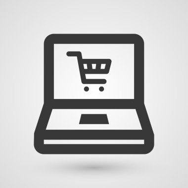 Alışveriş online simgesi siyah
