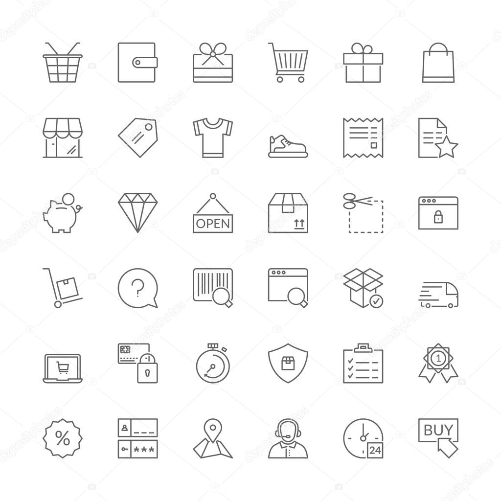 Line icons. Shopping