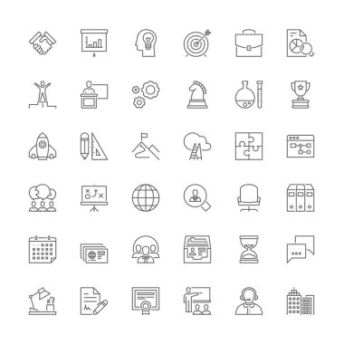 Line icons. Business clipart