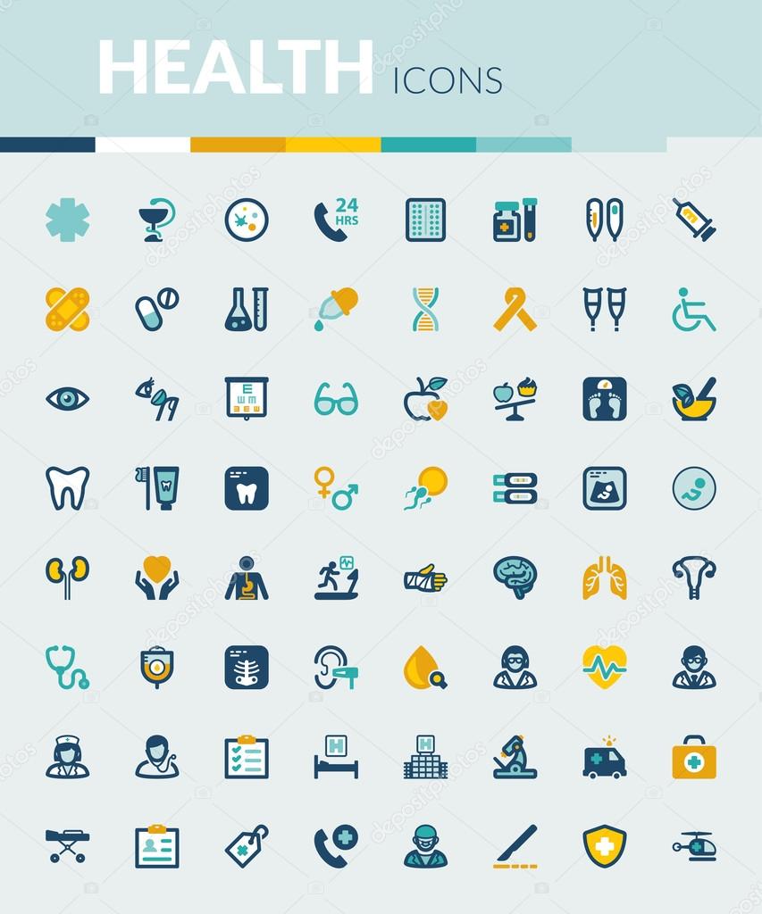 Health colorful flat icons