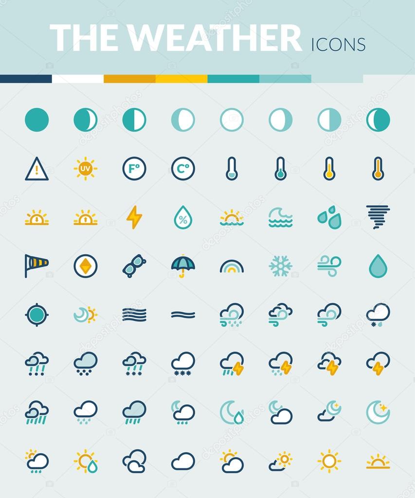 The Weather colorful flat icons