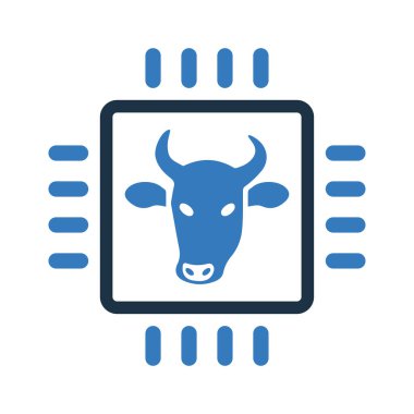 İnek, dijital, kontrol simgesi.