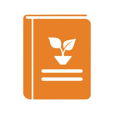 Tarım, bilgi, kitap ikonu. Turuncu sürüm.