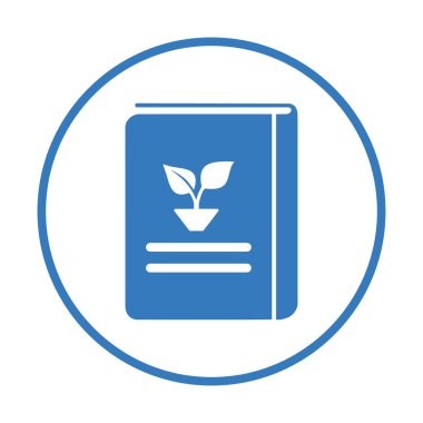 Tarım, bilgi, kitap ikonu. Mavi renk.