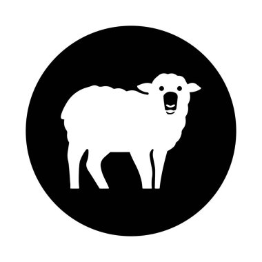 Koyun, hayvan ikonu. Blok tasarımı.