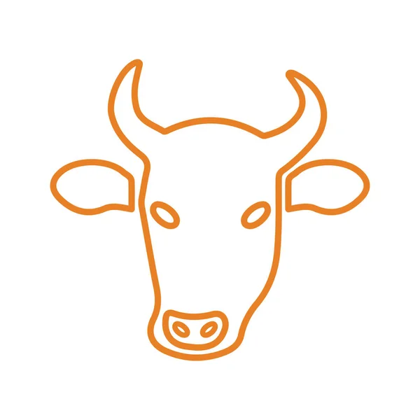 Коровьи Головы Скот Аккуратный Иконка Контура Быка Линейный Дизайн — стоковое фото