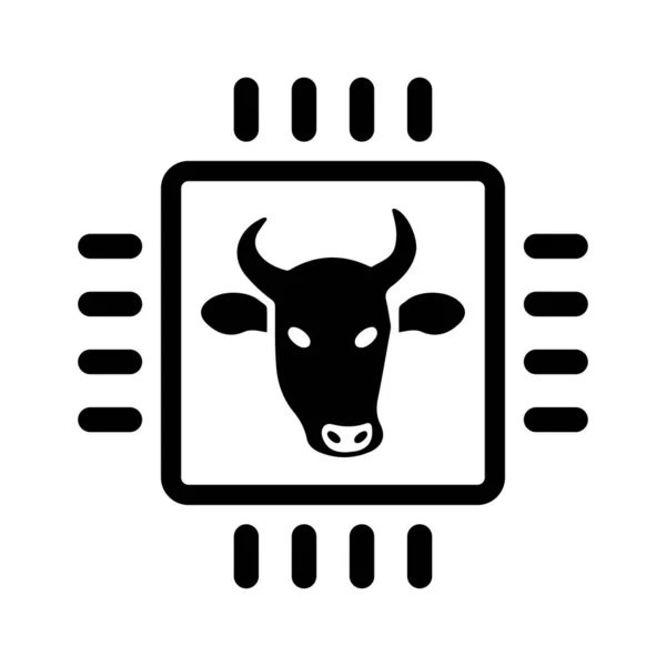 Корова Цифрова Піктограма Керування Чорна Версія — стокове фото