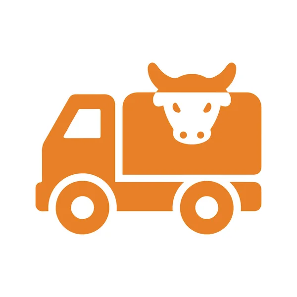 Zwierzę Byk Krowa Ikona Transportu Wersja Pomarańczowa — Zdjęcie stockowe