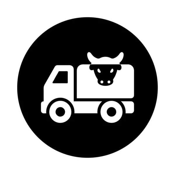 Zwierzę Byk Krowa Ikona Transportu Czarny Kolor — Zdjęcie stockowe