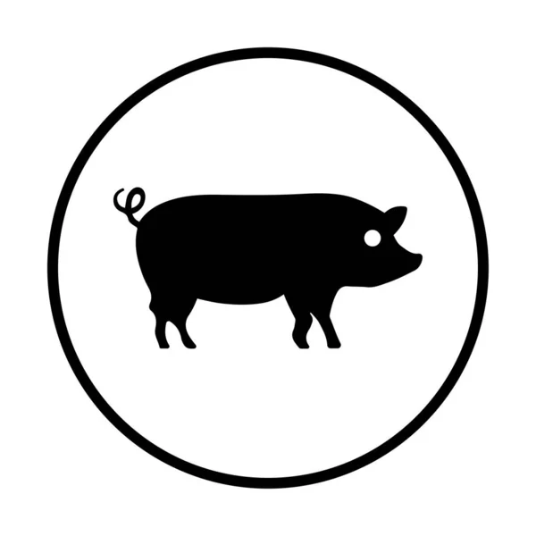 Cochon Agriculture Animal Domestique Icône Ferme Design Noir — Photo