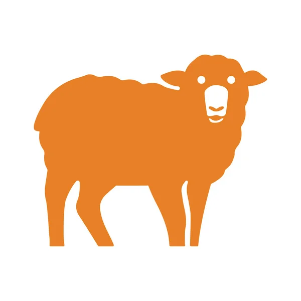 Schapen Dierenpictogram Oranje Versie — Stockfoto