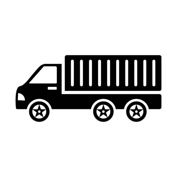 Транспорт Подорож Вантажівка Значок Транспортного Засобу Чорна Версія — стокове фото