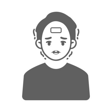 Ateş, yüksek, hasta simge - Basit düzenlenebilir vektör EPS dosyası.