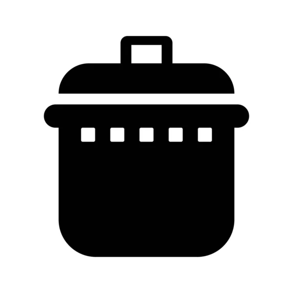 Koken Heet Pot Pictogram Geïsoleerd Witte Achtergrond Gebruik Voor Grafische — Stockfoto