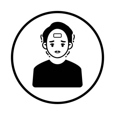 Ateş, yüksek, hasta simge - Basit düzenlenebilir vektör EPS dosyası.