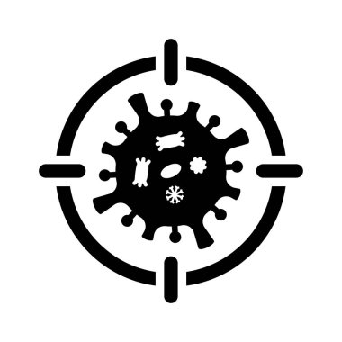 Coronavirus, hedef simge - Web siteleri tasarlamak ve geliştirmek için mükemmel bir kullanım, yazdırılmış dosyalar ve sunumlar, tanıtım materyalleri ve daha fazlası. Vektör EPS dosyası.