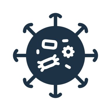 Bakteri, koronavirüs simgesi - Ticari amaçlar, yazdırma medyası, web veya herhangi bir tasarım projesi için kullanın. Vektör EPS dosyası.