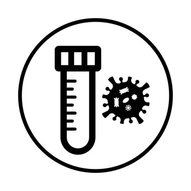 Coronavirus, test, laboratuvar ikonu - Vektör EPS dosyası. Yazdırma medyası, web, stok resimleri, ticari kullanım veya herhangi bir tasarım projesi için mükemmel kullanım.