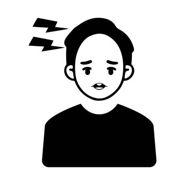 Baş, baş ağrısı simgesi - Basit düzenlenebilir vektör EPS dosyası.