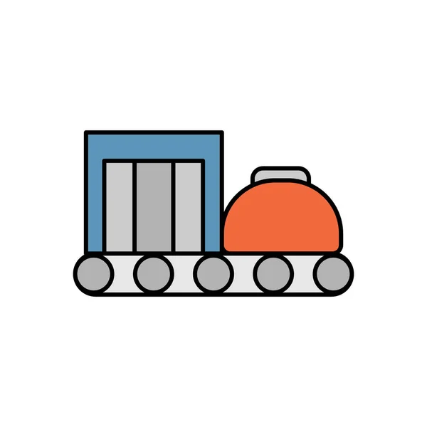 Conveyor Travel Luggage Line Colored Icon Elements Airport Travel Illustration — 图库矢量图片