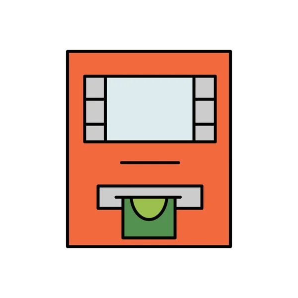 Atm Withdrawal Cash Line Colored Icon Elements Airport Travel Illustration — Archivo Imágenes Vectoriales