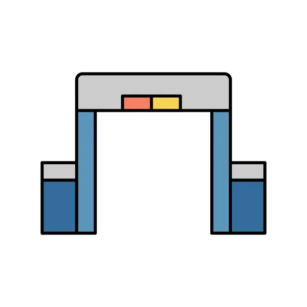 Metaaldetector Beveiligingscontrole Vliegveld Lijn Gekleurd Pictogram Elementen Van Luchthaven Reisillustratie — Stockvector