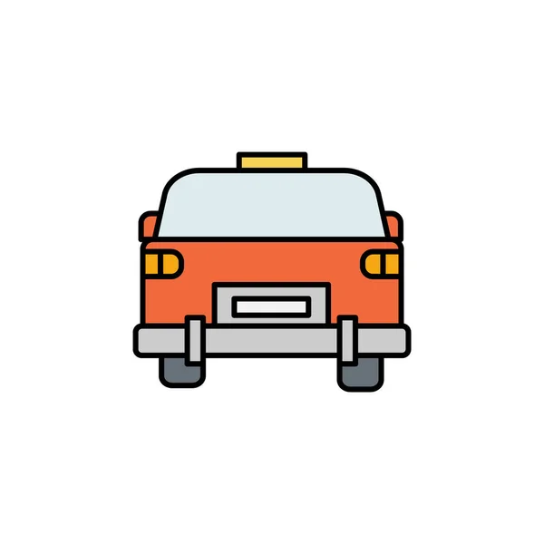 Taxi Kollektivtrafik Transport Linje Färgad Ikon Delar Flygplatsen Resor Illustration — Stock vektor