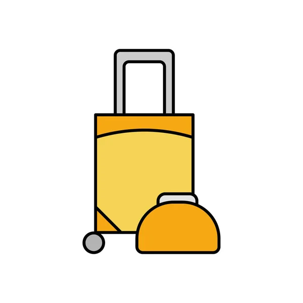 Luggage Suitcase Travel Line Colored Icon Elements Airport Travel Illustration — 图库矢量图片