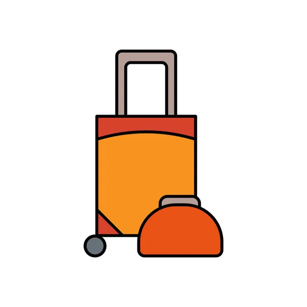 Trip Baggage Suitcase Line Colored Icon Elements Airport Travel Illustration — Vector de stock