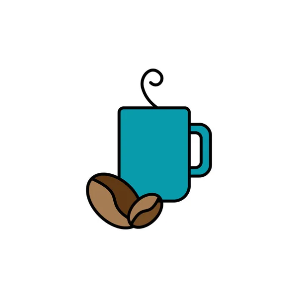 Food Restaurant Mug Coffee Line Colored Icon Elements Airport Travel — Vector de stock