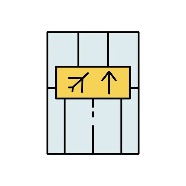 Gate Boarding Fluglinie Farbiges Symbol Elemente Des Flughafens Ikonen Der — Stockvektor