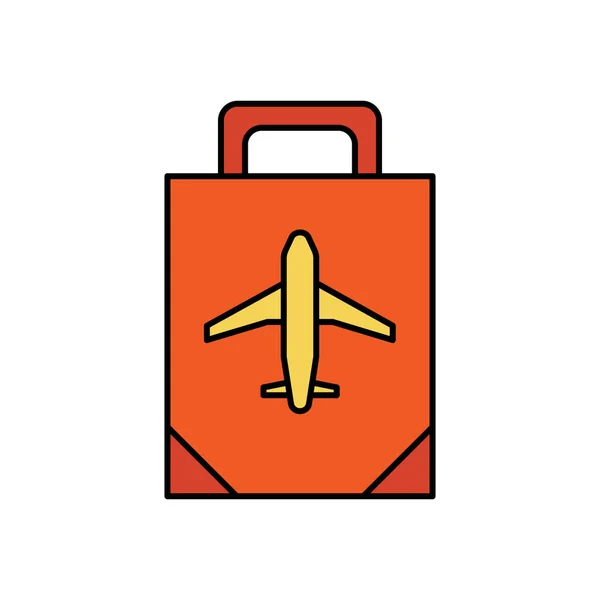 Αφορολόγητα Τσάντα Έγχρωμο Εικονίδιο Γραμμής Αγορών Στοιχεία Του Αεροδρομίου Εικόνες — Διανυσματικό Αρχείο