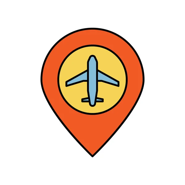 Airport Map Placeholder Location Line Colored Icon Elements Airport Travel — Vector de stock