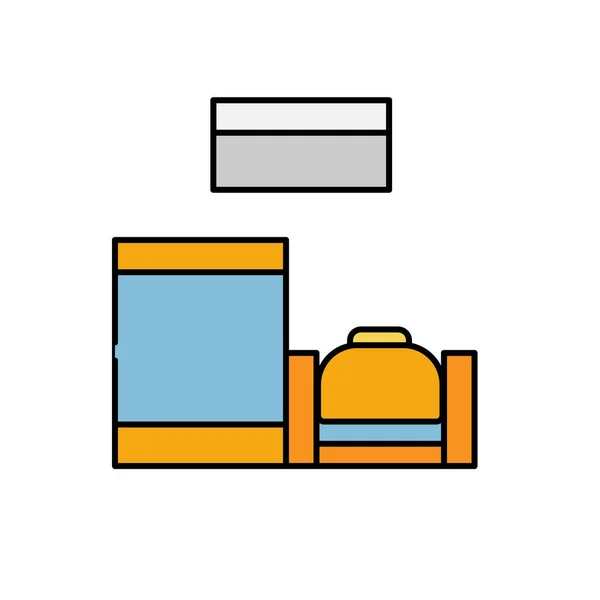 Inchecken Reizen Bagage Lijn Gekleurd Pictogram Elementen Van Luchthaven Reisillustratie — Stockvector