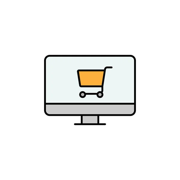 Monitor Zakupy Ikona Online Elementy Czarnego Piątku Ikona Sprzedaży Wysokiej — Wektor stockowy