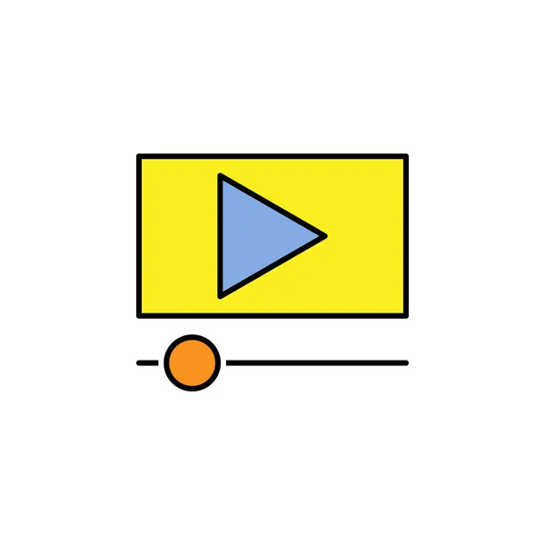 Video Marketing Line Farbiges Symbol Teamwork Bei Der Idee Zeichen — Stockvektor