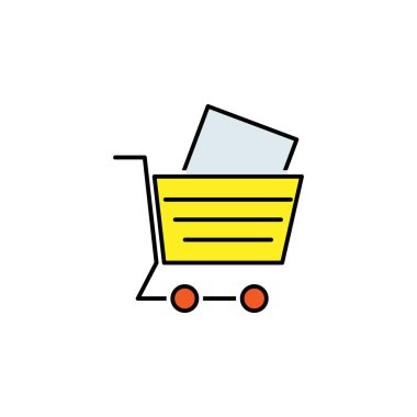 Ekommerce çizgisi renkli simge. Fikir üzerinde takım çalışması. İşaretler ve semboller beyaz arkaplanda ağ, logo, mobil uygulama, UI, UX için kullanılabilir