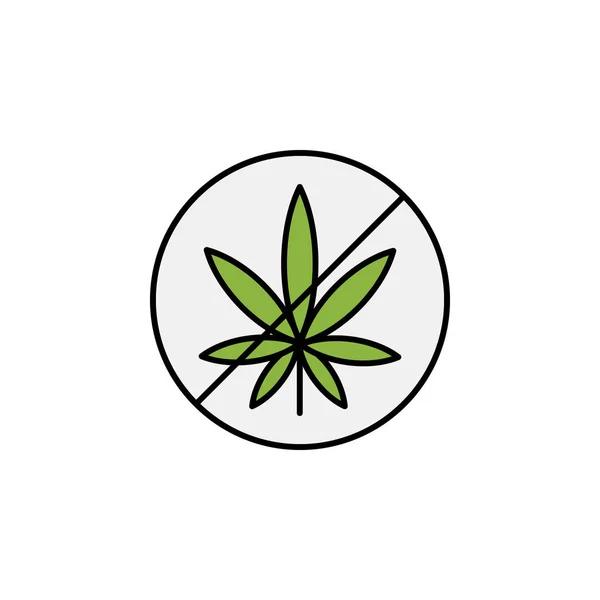 Ban Marihuana Ikona Konopi Może Być Używany Sieci Web Logo — Wektor stockowy