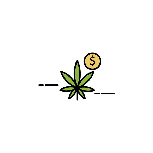 Acheter Marijuana Icône Contour Dollar Peut Être Utilisé Pour Web — Image vectorielle