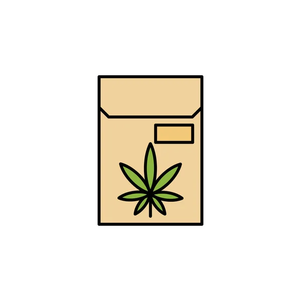 Cigarette Marijuana Icône Contour Cannabis Peut Être Utilisé Pour Web — Image vectorielle