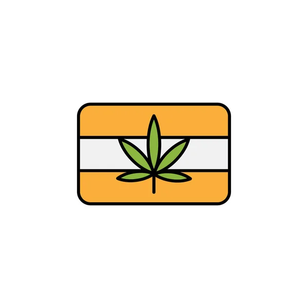 Marijuana Cannabis Icona Del Profilo Della Bandiera Può Essere Utilizzato — Vettoriale Stock
