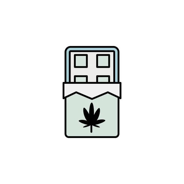 Schokolade Marihuana Ikone Kann Für Web Logo Mobile App Auf — Stockvektor