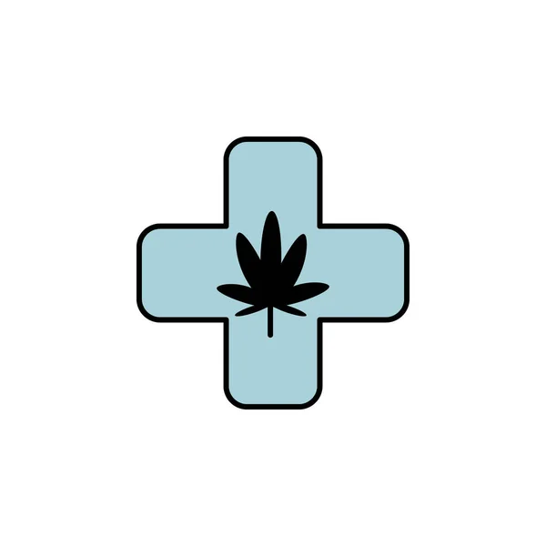 Signe Médecine Icône Contour Marijuana Peut Être Utilisé Pour Web — Image vectorielle
