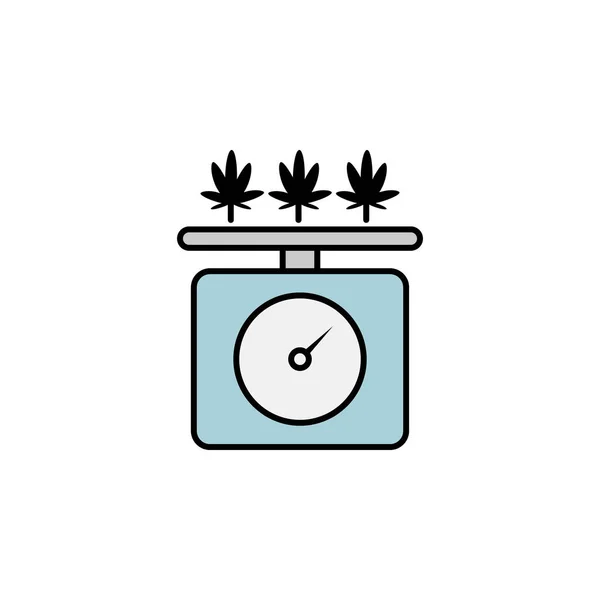 Weighing Machine Marijuana Outline Icon Can Used Web Logo Mobile — Stock Vector