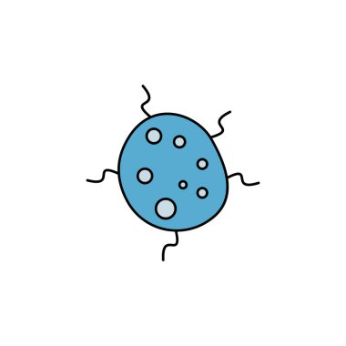 Virüs biyolojisi bakteri hattı simgesi. Bakteri virüsü ikonlarının elementi. İşaretler simgeleri beyaz arkaplanda web logo mobil uygulaması UI UX için kullanılabilir