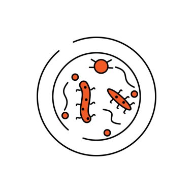 bakteri mikrobu virüs çizgisi ikonu. Bakteri virüsü ikonlarının elementi. İşaretler simgeleri beyaz arkaplanda web logo mobil uygulaması UI UX için kullanılabilir