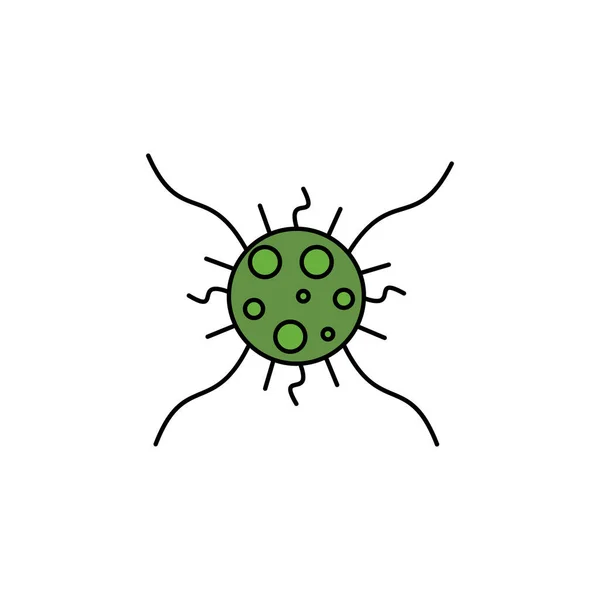 Bakteri Virüsü Çizgisi Simgesi Bakteri Virüsü Ikonlarının Elementi Şaretler Simgeleri — Stok Vektör