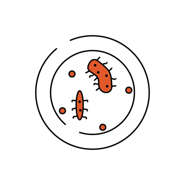 Бактерії Мікроорганізмів Petri Чашолистки Ікони Елемент Вірусу Бактерії Ілюструє Ікони — стоковий вектор