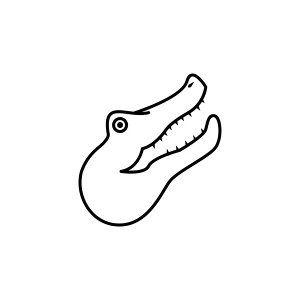 Иконка Линии Крокодила Знаки Символы Могут Использованы Веб Логотип Мобильное — стоковый вектор