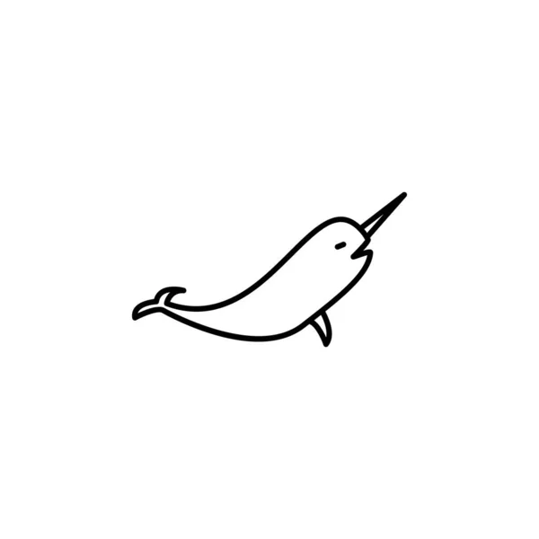 Narwhal Linie Symbol Zeichen Und Symbole Können Für Web Logo — Stockvektor